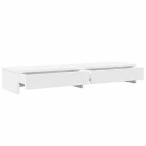 Stojan na monitor se zásuvkami bílý 100 x 27 x 15 cm, z umělého dřeva - obrázek 5
