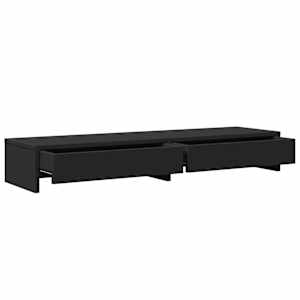 Stojan na monitor se zásuvkami černý 100x27x15 cm kompozit - obrázek 5