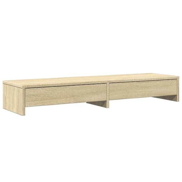 vidaXL monitorialus sahtlitega, Sonoma tamm, 100 x 27 x 15 cm, t&ouml;&ouml;deldud puit