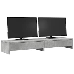 Stojan na monitor se zásuvkami betonově šedý 100 x 27 x 15 cm - obrázek 3
