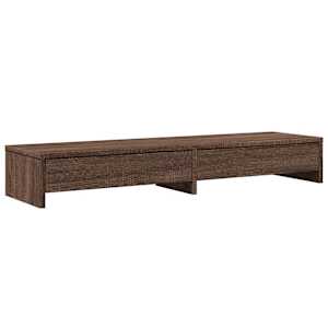 Stojan na monitor se zásuvkami hnědý dub 100x27x15 cm kompozit - obrázek 2