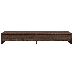 Stojan na monitor se zásuvkami hnědý dub 100x27x15 cm kompozit - obrázek 4