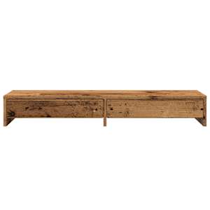 Stojan na monitor se zásuvkami old wood 100x27x15 cm kompozit - obrázek 4
