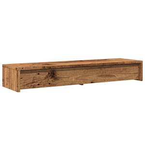 Stojan na monitor se zásuvkami old wood 100x27x15 cm kompozit - obrázek 7