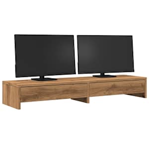 vidaXL Βάση Οθόνης με Συρτάρια Αρτισιανή Δρυς 100x27x15εκ Επεξεργ Ξύλο