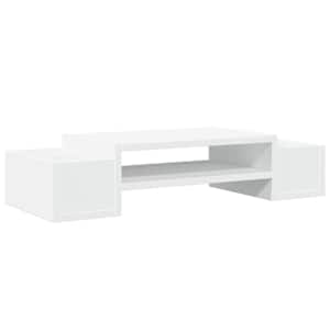 Stojan na monitor s úložným prostorem bílý 70x27x15 cm kompozit - obrázek 2