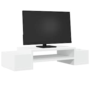 Stojan na monitor s úložným prostorem bílý 70x27x15 cm kompozit - obrázek 3