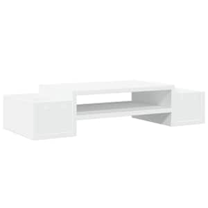 Stojan na monitor s úložným prostorem bílý 70x27x15 cm kompozit - obrázek 6