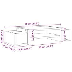 Stojan na monitor s úložným prostorem černý 70x27x15cm kompozit - obrázek 9