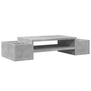 vidaXL hoiuruumiga monitorialus, betoonhall, 70x27x15 cm, tehispuit