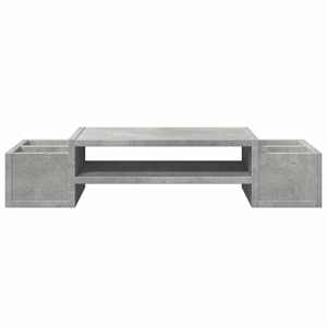 Stojan na monitor s úložným prostorem betonově šedý 70x27x15 cm - obrázek 4