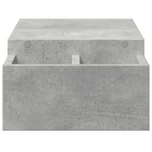 Stojan na monitor s úložným prostorem betonově šedý 70x27x15 cm - obrázek 5