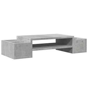 Stojan na monitor s úložným prostorem betonově šedý 70x27x15 cm - obrázek 6