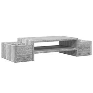 vidaXL hoiuruumiga monitorialus, hall Sonoma, 70x27x15 cm, tehispuit