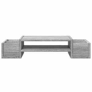 Stojan na monitor s úložným prostorem šedý sonoma 70x27x15 cm - obrázek 4