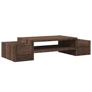 Stojan na monitor s úložným prostorem hnědý dub 70x27x15 cm - obrázek 2