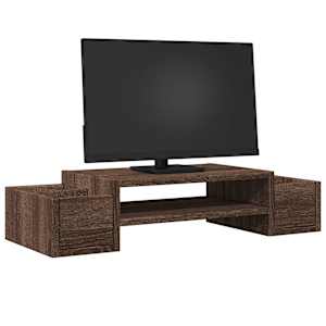 Stojan na monitor s úložným prostorem hnědý dub 70x27x15 cm - obrázek 3
