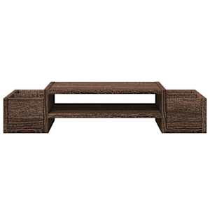 Stojan na monitor s úložným prostorem hnědý dub 70x27x15 cm - obrázek 4