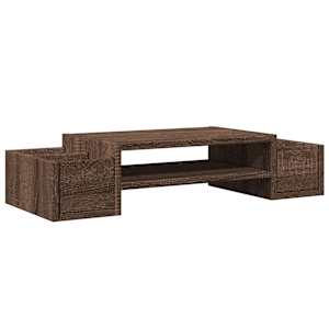 Stojan na monitor s úložným prostorem hnědý dub 70x27x15 cm - obrázek 6