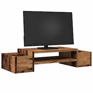 Stojan na monitor s úložným prostorem old wood 70x27x15 cm - obrázek 3