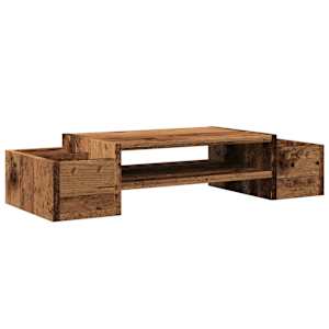 Stojan na monitor s úložným prostorem old wood 70x27x15 cm - obrázek 6