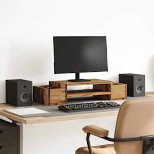 Stojan na monitor s úložným prostorem old wood 70x27x15 cm - obrázek 1