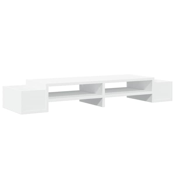 vidaXL hoiuruumiga monitorialus, valge, 100x27x15 cm, tehispuit
