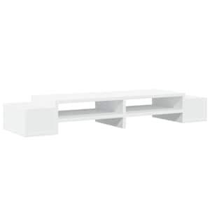 Stojan na monitor s úložným prostorem bílý 100x27x15cm kompozit - obrázek 2