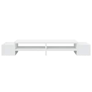 Stojan na monitor s úložným prostorem bílý 100x27x15cm kompozit - obrázek 4