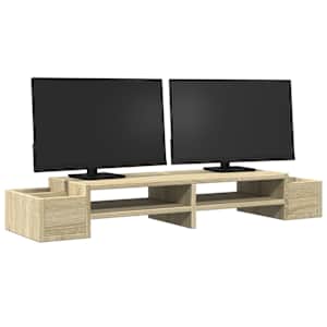 Stojan na monitor s úložným prostorem dub sonoma 100x27x15 cm - obrázek 3