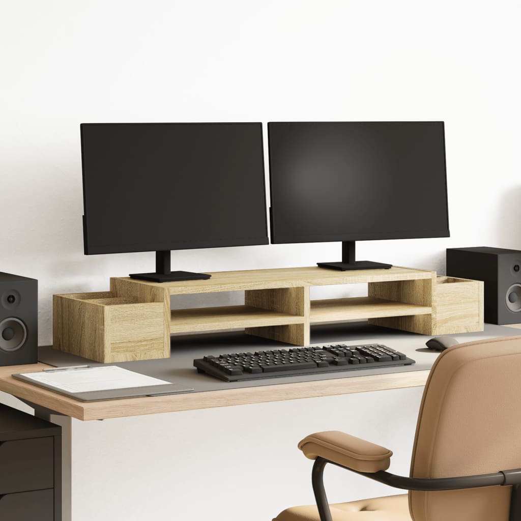 Monitor Stand with Storage Monitor Stand Display Stand Engineered Wood vidaXL