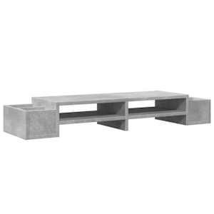 Stojan na monitor s úložným prostorem betonově šedý 100x27x15cm - obrázek 2