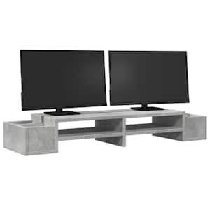Stojan na monitor s úložným prostorem betonově šedý 100x27x15cm - obrázek 3