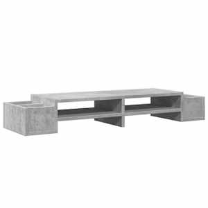 Stojan na monitor s úložným prostorem betonově šedý 100x27x15cm - obrázek 6