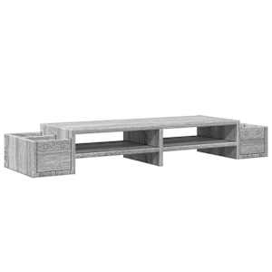 Stojan na monitor s úložným prostorem šedý sonoma 100x27x15 cm - obrázek 6