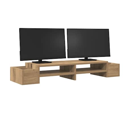vidaXL Monitor Stand with Storage Artisian Oak 39.4x10.6x5.9" Engineered Wood