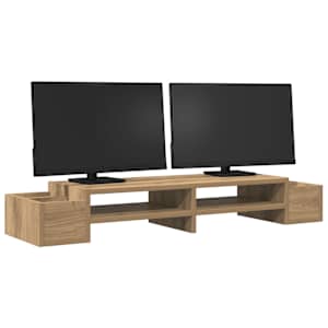 vidaXL Monitor Stand with Storage Artisian Oak 39.4x10.6x5.9" Engineered Wood