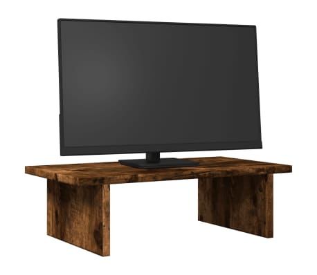 vidaXL Suport de monitor, stejar fumuriu, 50x27x15 cm, lemn compozit