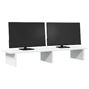 Stojan na monitor bílý 100 x 27 x 15 cm kompozitní dřevo - obrázek 3