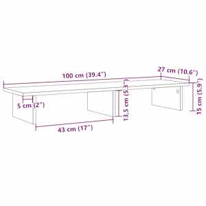 Stojan na monitor bílý 100 x 27 x 15 cm kompozitní dřevo - obrázek 9