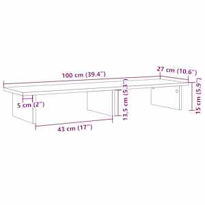 Stojan na monitor dub sonoma 100 x 27 x 15 cm kompozitní dřevo - obrázek 9