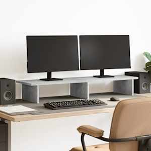 Stojalo za zaslon betonsko sivo 100x27x15 cm iverna plošča