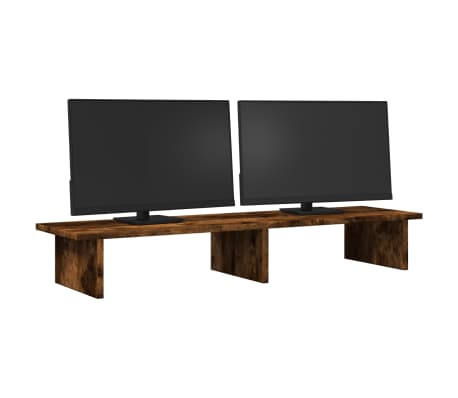 vidaXL Suport de monitor, stejar fumuriu, 100x27x15 cm, lemn compozit