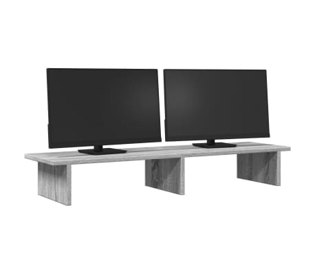 vidaXL Suport monitor, sonoma gri, 100x27x15 cm, lemn prelucrat