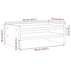 Stojan na monitor kouřový dub 42 x 24 x 16 cm kompozitní dřevo - obrázek 9