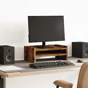 Stojan na monitor kouřový dub 42 x 24 x 16 cm kompozitní dřevo - obrázek 1