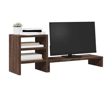 vidaXL Monitorst&auml;nder mit Schreibtisch-Organizer Braun Eichen-Optik