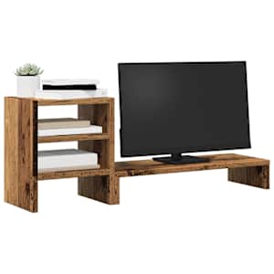 Stojan na monitor s organizérem old wood kompozitní dřevo - obrázek 3