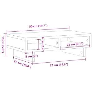 Stojan na monitor bílý 50 x 27 x 15 cm kompozitní dřevo - obrázek 9