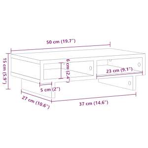 Stojan na monitor betonově šedý 50x27x15 cm kompozitní dřevo - obrázek 9